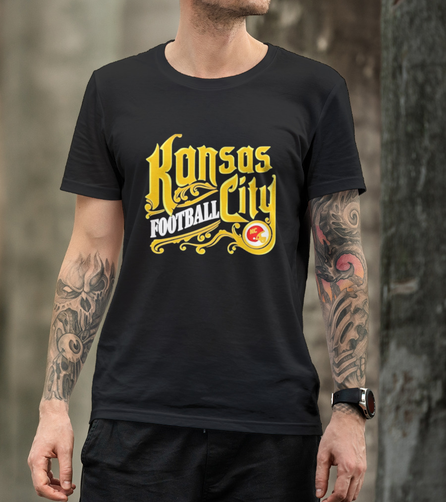 Kansas City Football City KC Chiefs Helmet T-Shirt