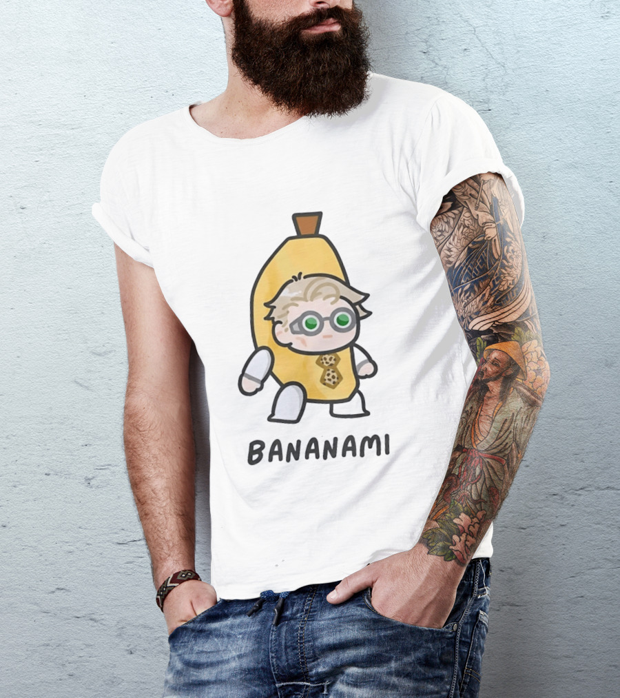Bananami Cute Chibi Anime Banana Costume With Glasses And Tie T-Shirt