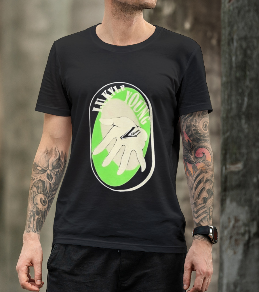 Lukyle Young Hand With Emblem In Green Oval T-Shirt