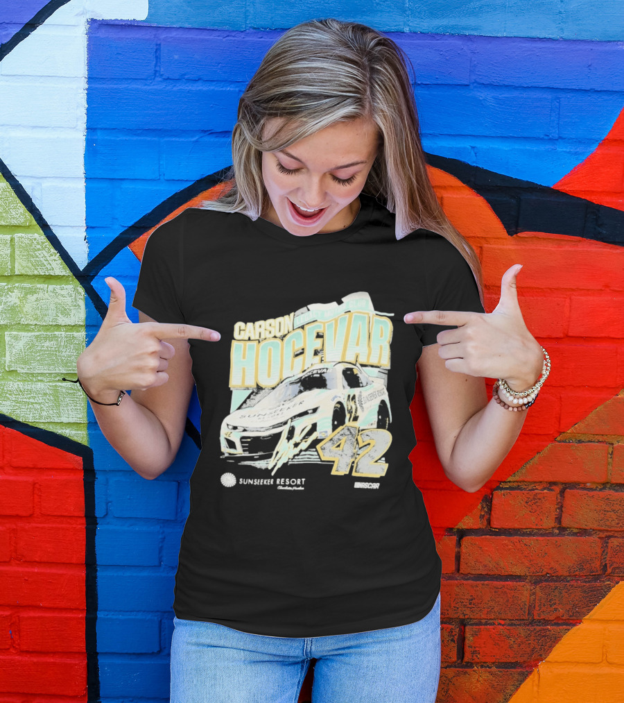 Carson Hocevar Legacy Motor Club 42 Sunseeker Resort NASCAR Racing T-Shirt