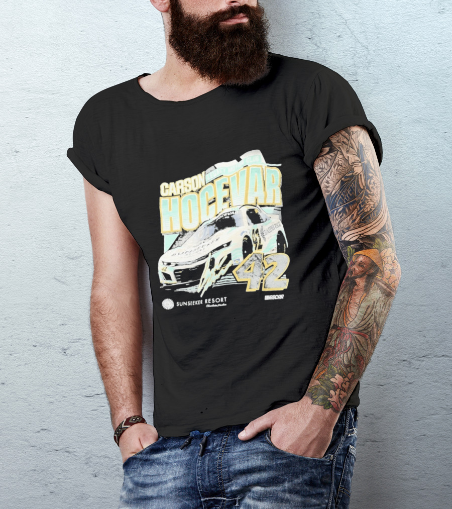 Carson Hocevar Legacy Motor Club 42 Sunseeker Resort NASCAR Racing T-Shirt