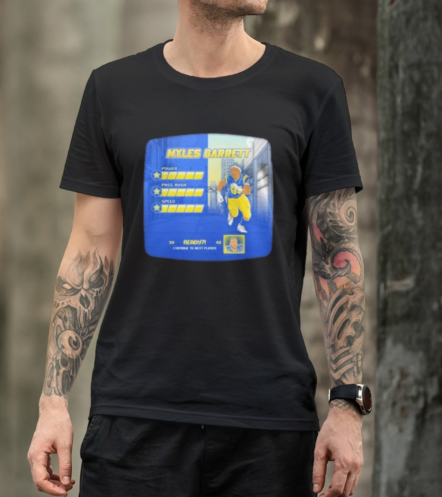 Myles Garrett Power Pass Rush Speed LA Rams 2026 Melbourne Game T-Shirt