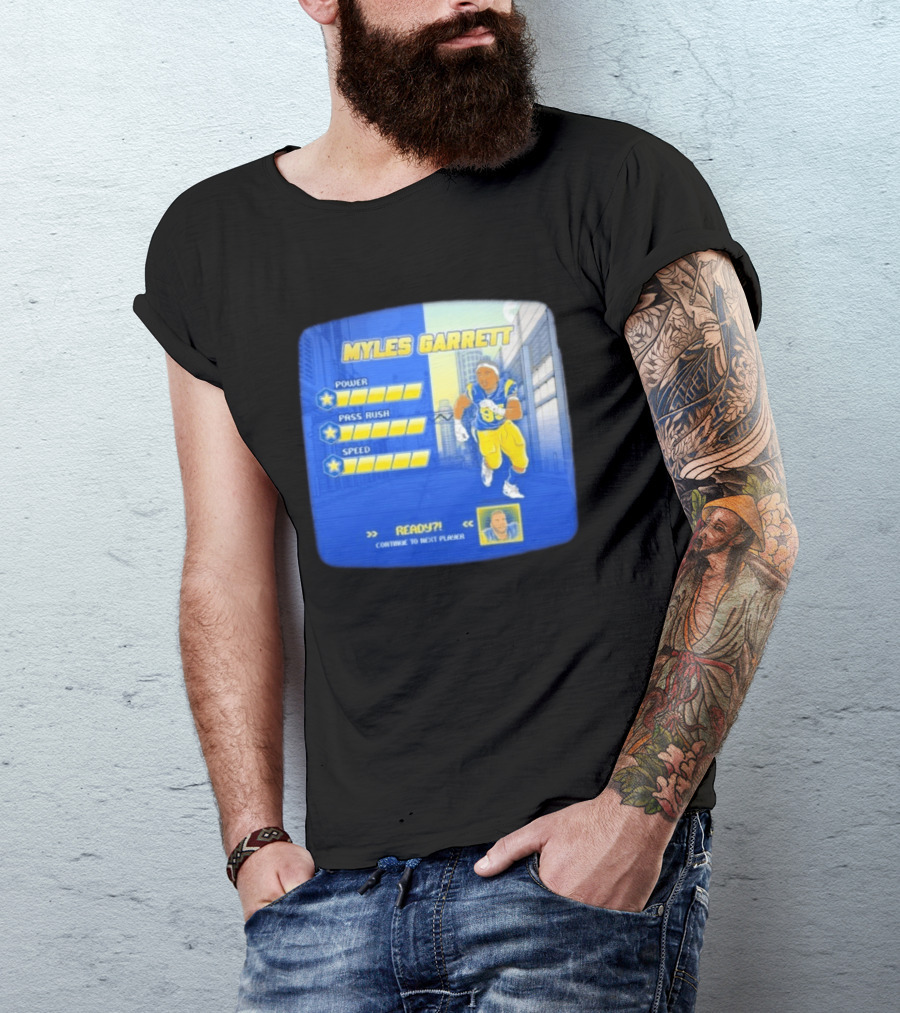 Myles Garrett Power Pass Rush Speed LA Rams 2026 Melbourne Game T-Shirt
