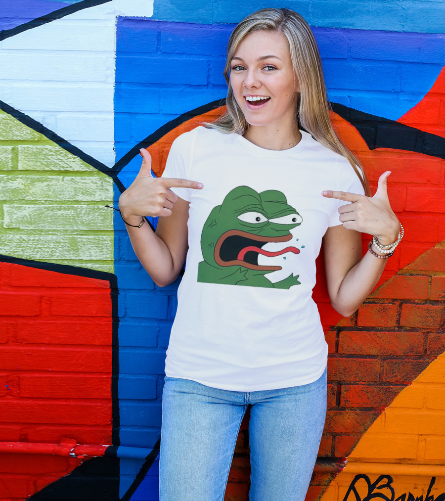 Angry Pepe Frog Meme Tongue Out Reaction Image T-Shirt