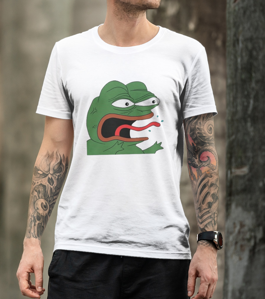 Angry Pepe Frog Meme Tongue Out Reaction Image T-Shirt