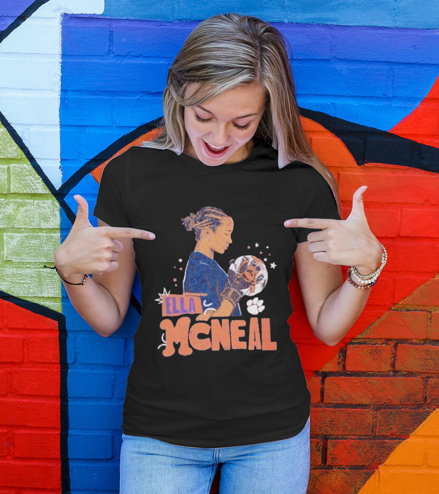 Ella McNeal Clemson Tigers Soccer Player Holding Ball T-Shirt