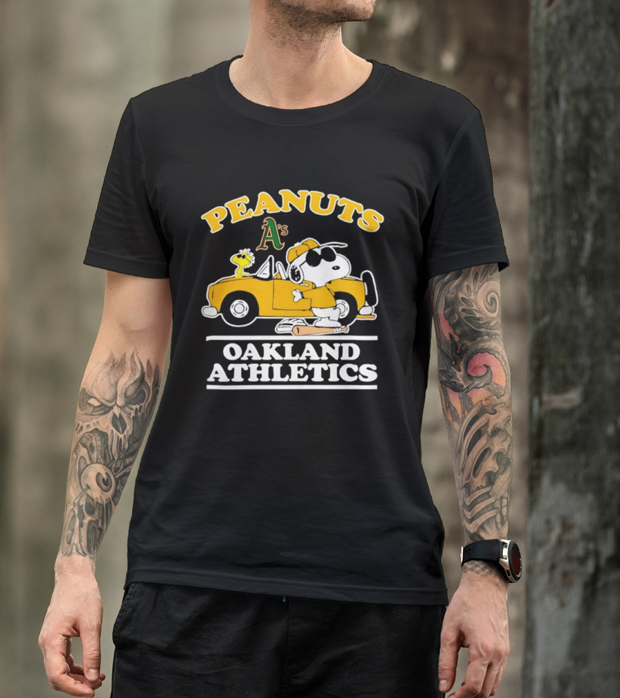 Peanuts Snoopy Woodstock Oakland Athletics A's T-Shirt