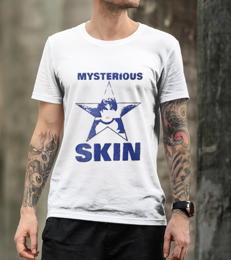 Mysterious Skin Distressed Blue Star Male Bootleg T-Shirt