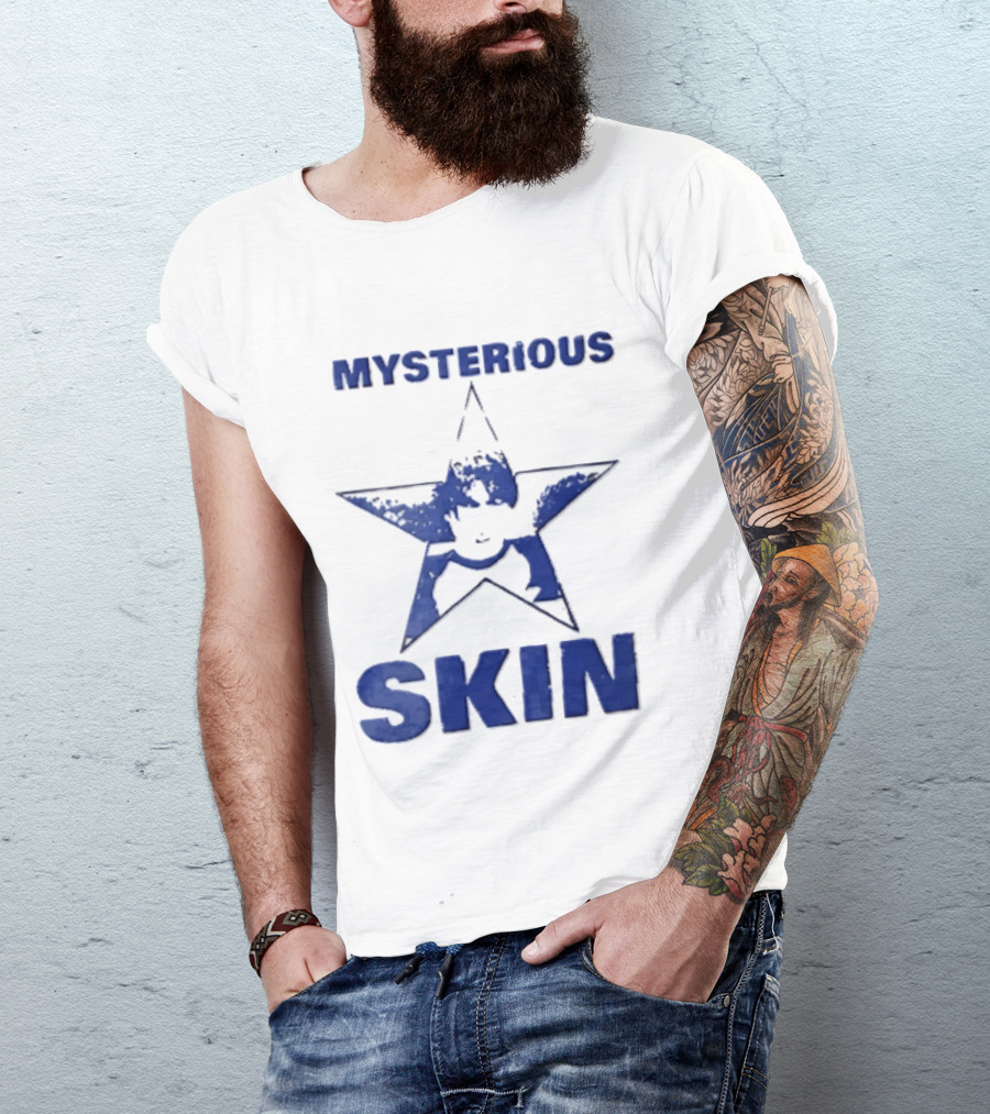 Mysterious Skin Distressed Blue Star Male Bootleg T-Shirt