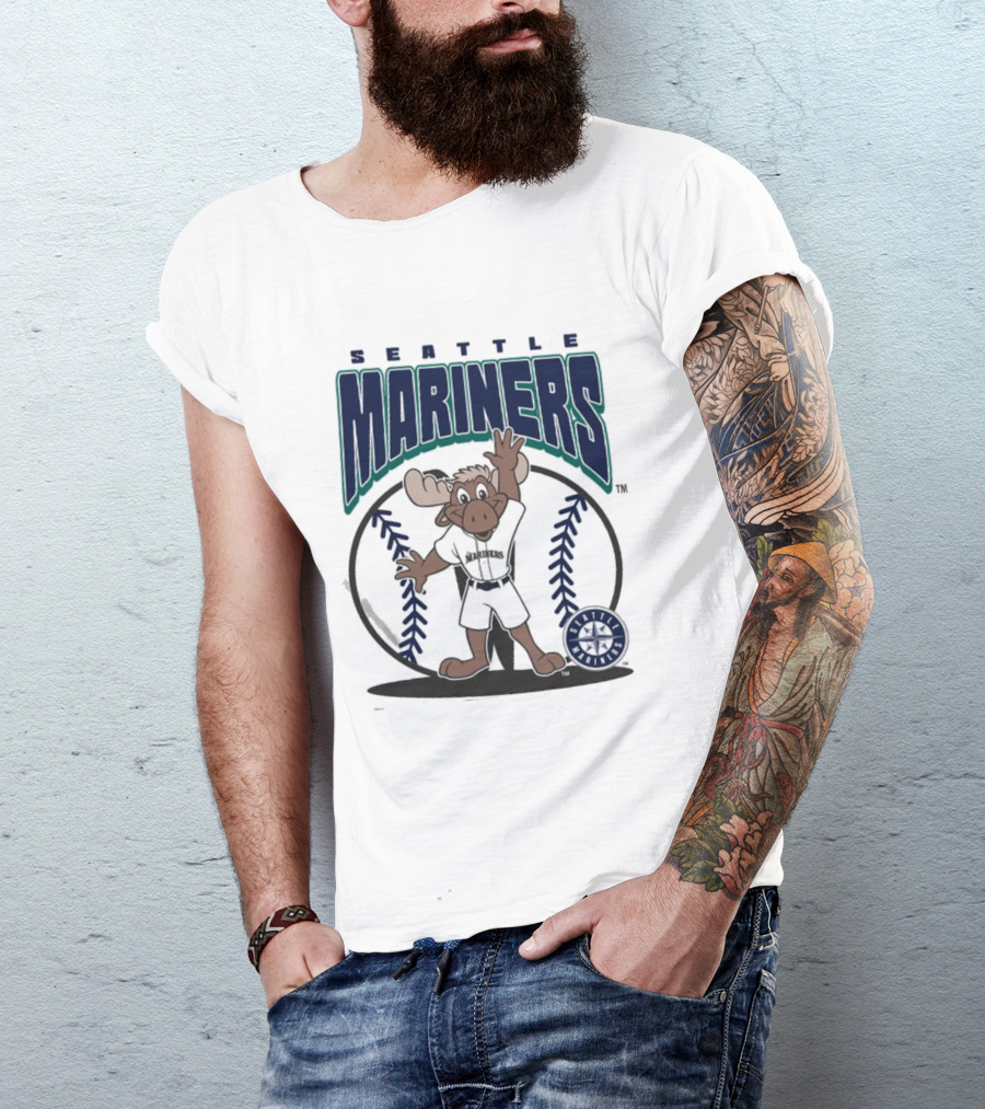 Seattle Mariners Moose Character Youth Mitchell & Ness Mania T-Shirt