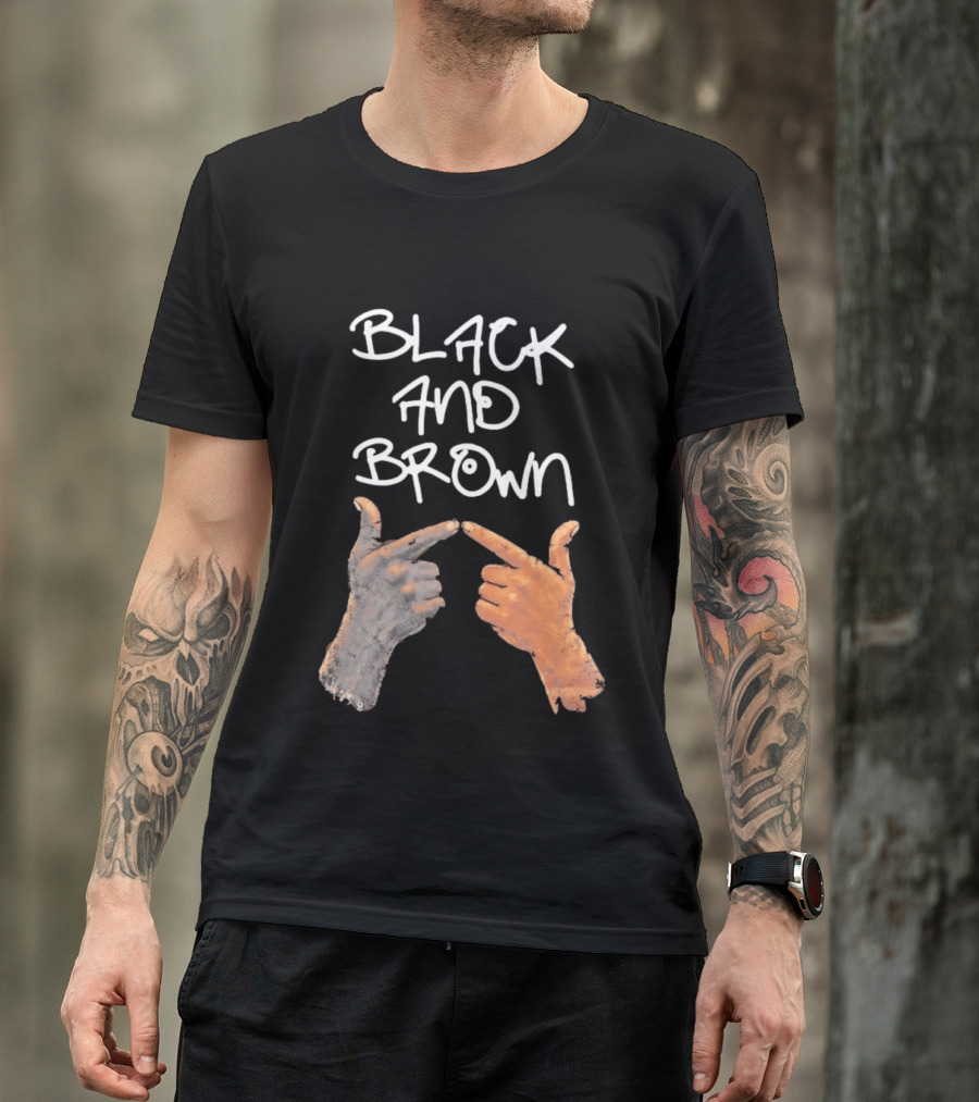 Black And Brown Hand Gesture Unity Solidarity T-Shirt
