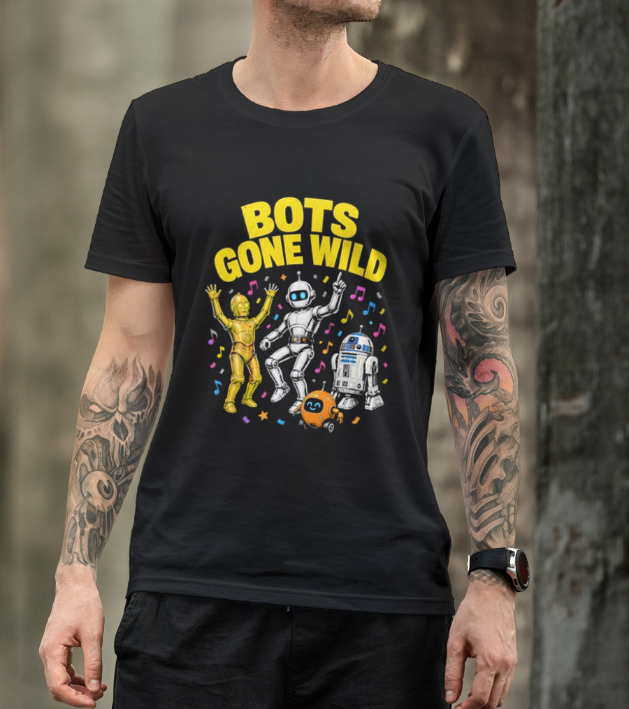 Bots Gone Wild With Star Wars Droids C 3PO R2 D2 Celebration T-Shirt