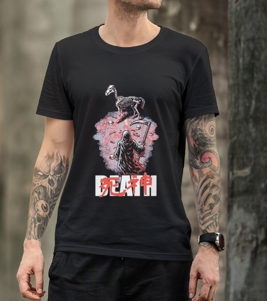 Shinigami Grim Reaper Skeleton Horse T-Shirt