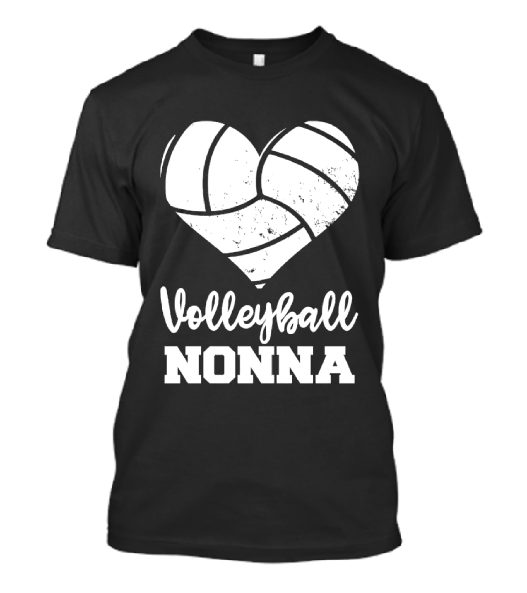 Volleyball Nonna Distressed Heart T-Shirt