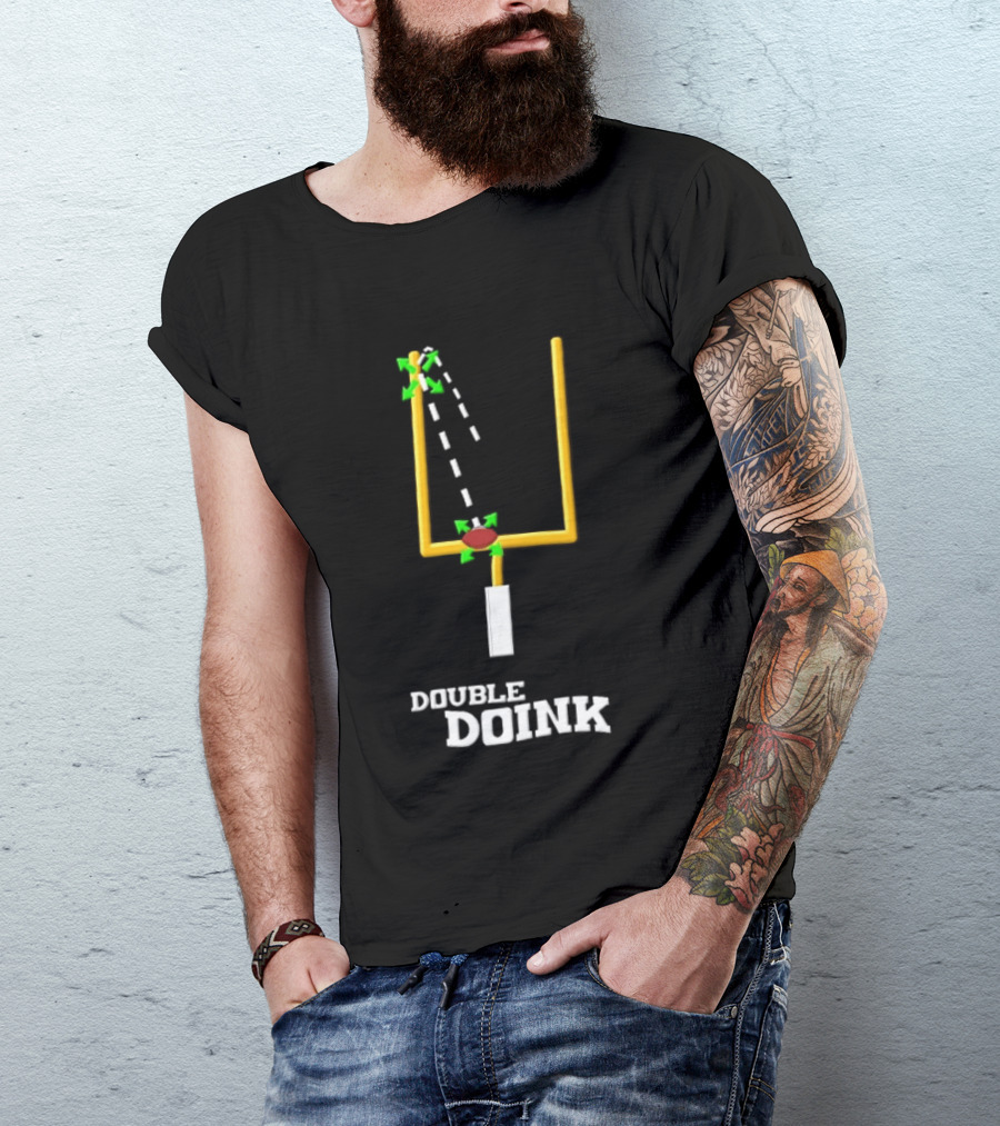 Double Doink Yellow Goalpost Football Collision Trajectory T-Shirt