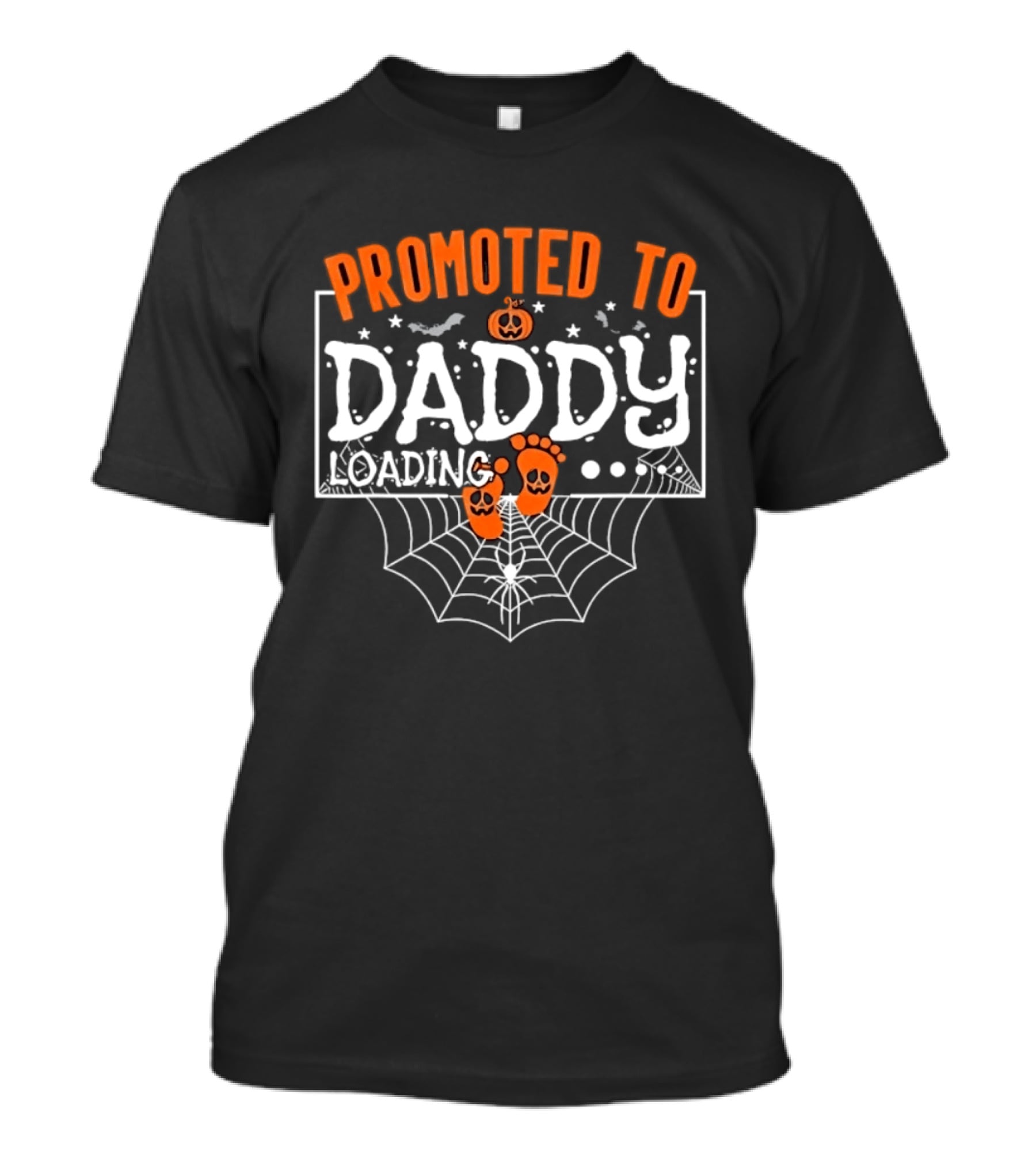 Promoted To Daddy Loading Halloween Pumpkin Baby Announcement T-Shirt