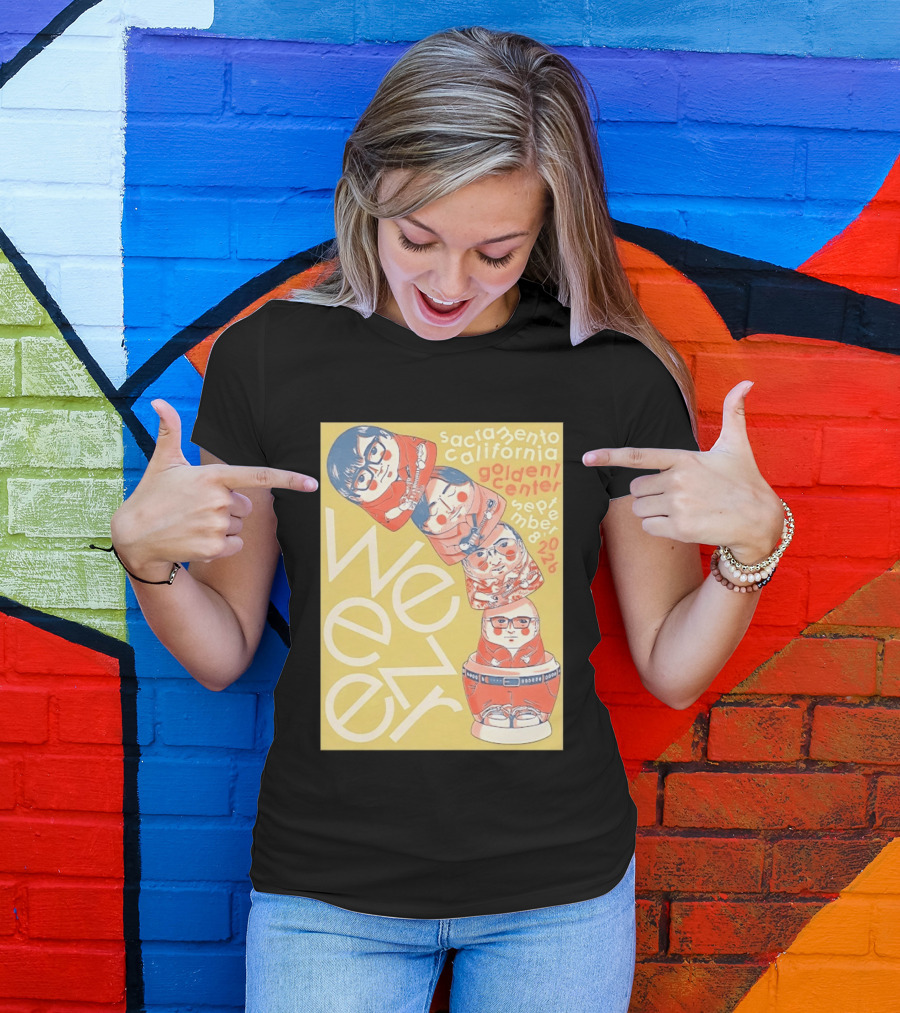 Sacramento California Golden 1 Center September 8 2026 Weezer Concert Matryoshka Dolls T-Shirt