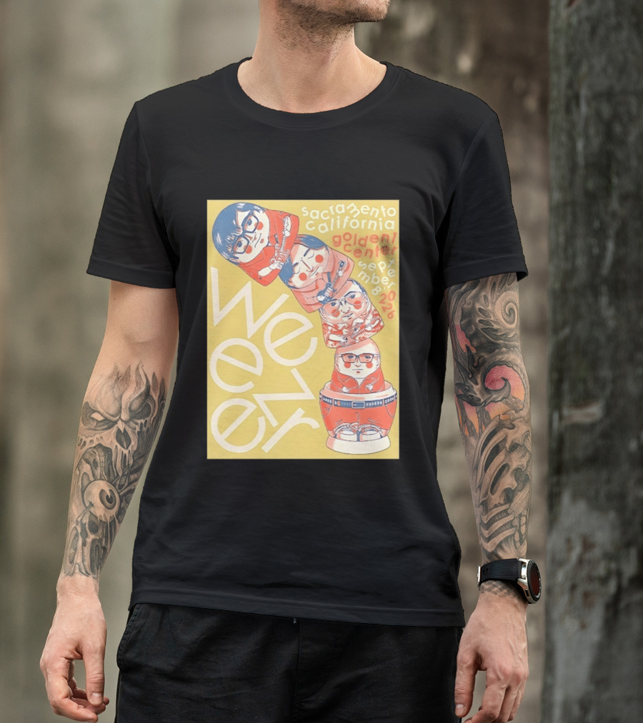 Sacramento California Golden 1 Center September 8 2026 Weezer Concert Matryoshka Dolls T-Shirt