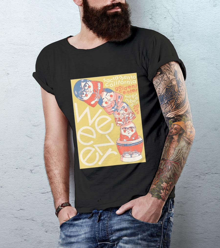 Sacramento California Golden 1 Center September 8 2026 Weezer Concert Matryoshka Dolls T-Shirt