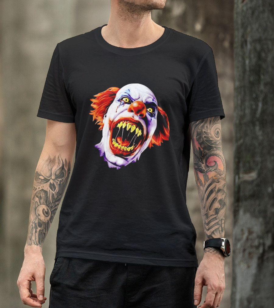Scary Pennywise The Clown IT Horror Teeth And Fiery Hair T-Shirt