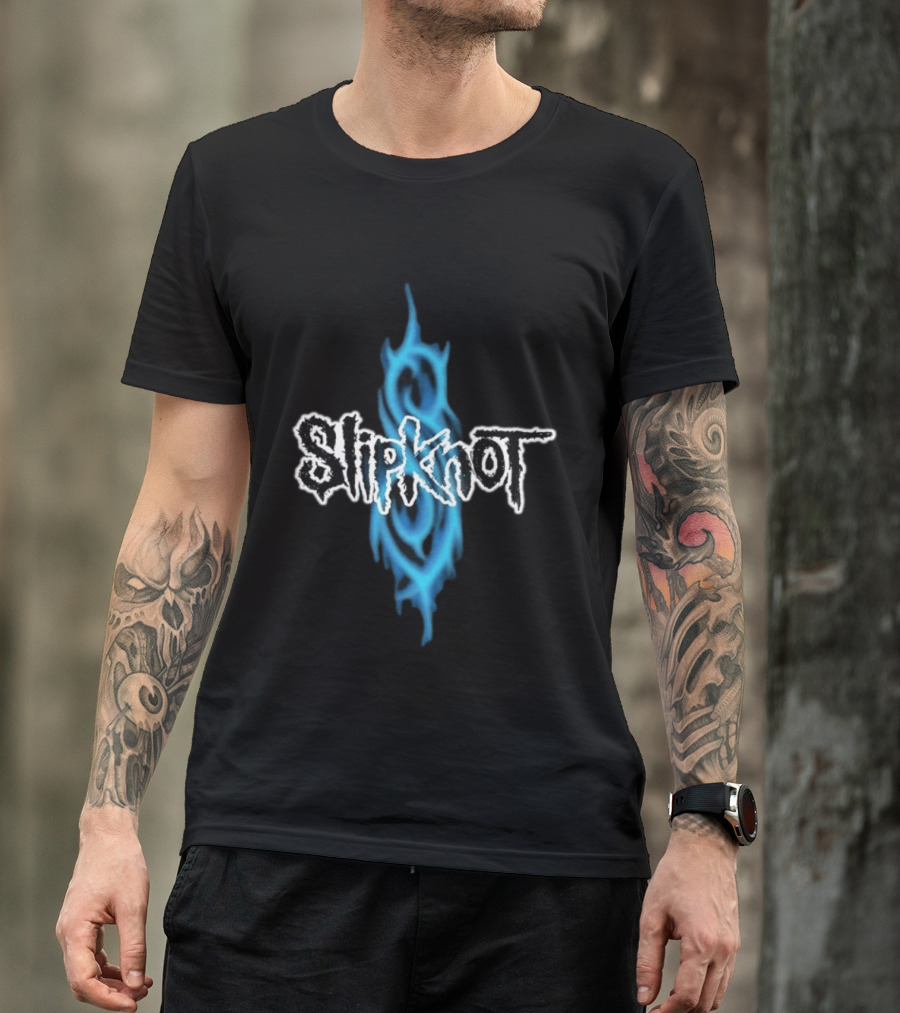 Slipknot Blue Tribal Flame Caustic Agnostic T-Shirt