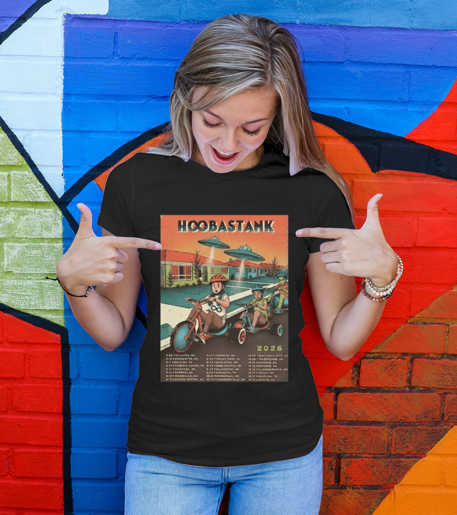 Hoobastank 2026 North America Tour Schedule Vintage UFO T-Shirt