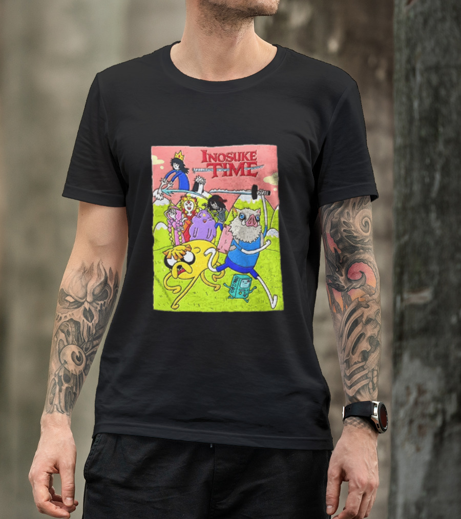 Inosuke Time Adventure With Demon Slayer Crossover Characters T-Shirt
