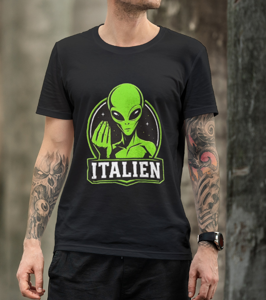 Italien Alien Hand Gesture Space Humor T-Shirt