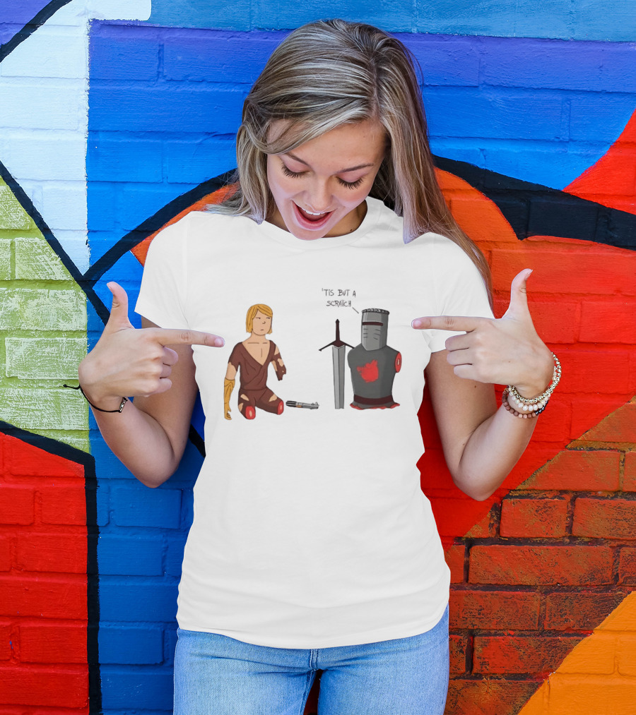 Anakin Skywalker And The Black Knight 'Tis But A Scratch Crossover Humor T-Shirt