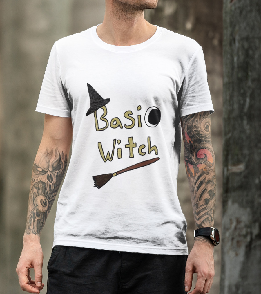 Basic Witch Halloween Witch Hat Broomstick T-Shirt