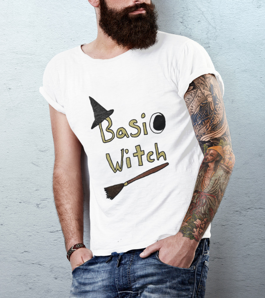 Basic Witch Halloween Witch Hat Broomstick T-Shirt