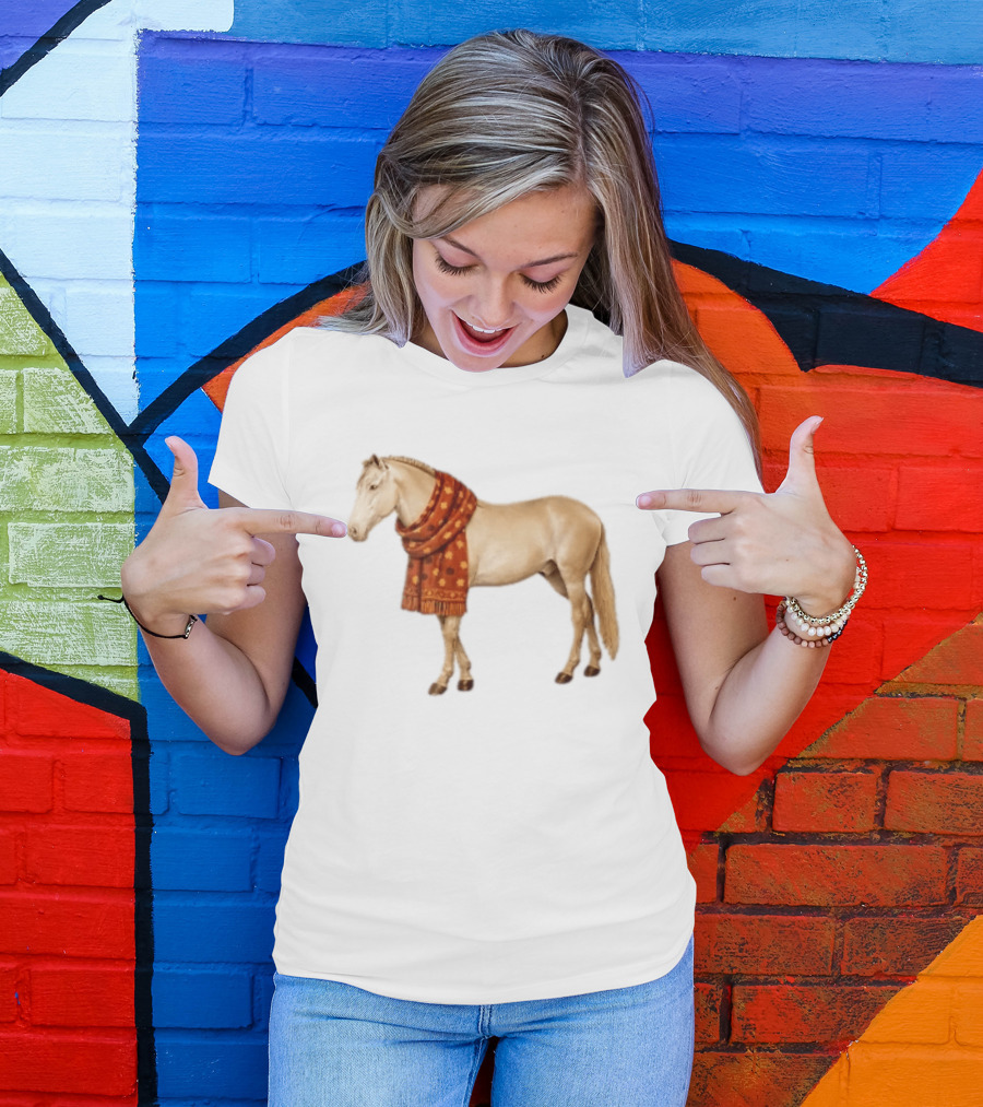 Did Someone Say Pumpkin Spice Latte Palomino Horse Autumn Leaf Scarf T-Shirt