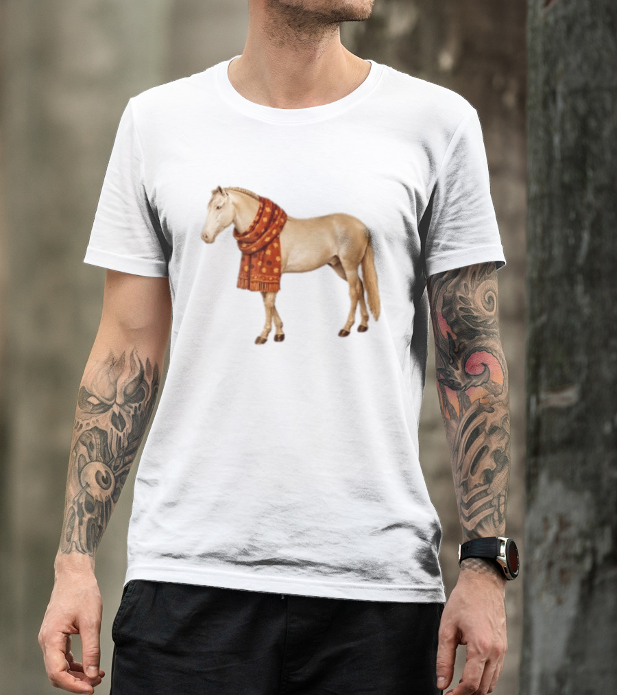 Did Someone Say Pumpkin Spice Latte Palomino Horse Autumn Leaf Scarf T-Shirt