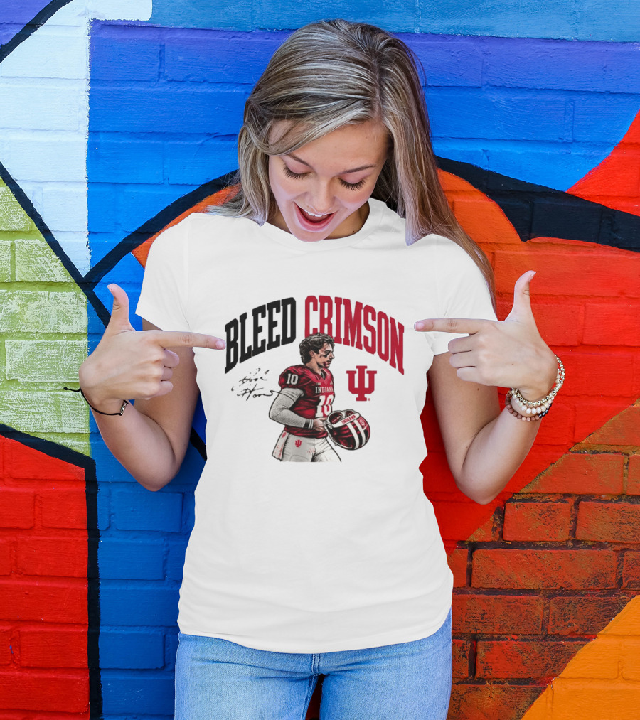 Bleed Crimson Indiana Josh Hoover IU Football T-Shirt
