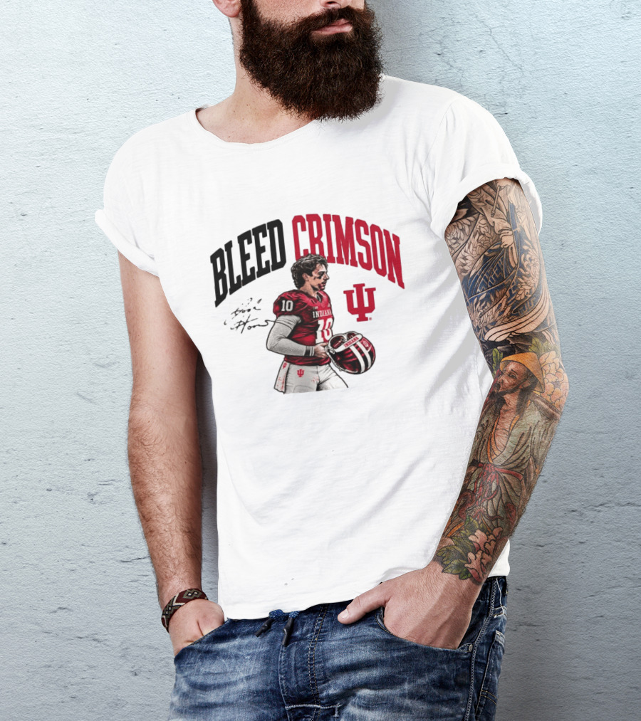 Bleed Crimson Indiana Josh Hoover IU Football T-Shirt