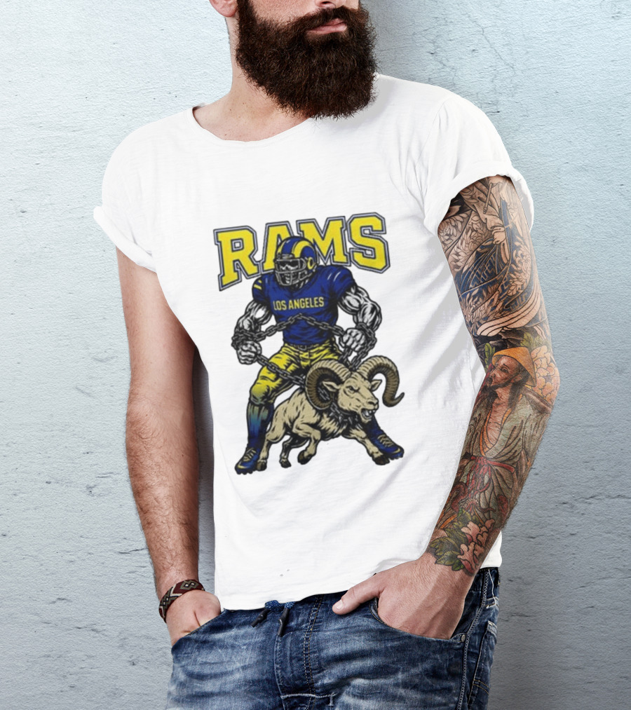 Los Angeles Rams Chain Wielding Mascot Power T-Shirt