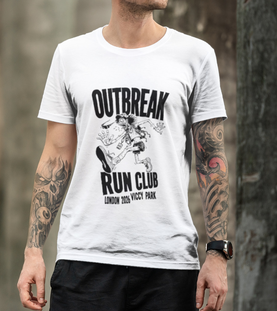 Outbreak Fest Run Club London 2026 Viccy Park Running Zombie T-Shirt
