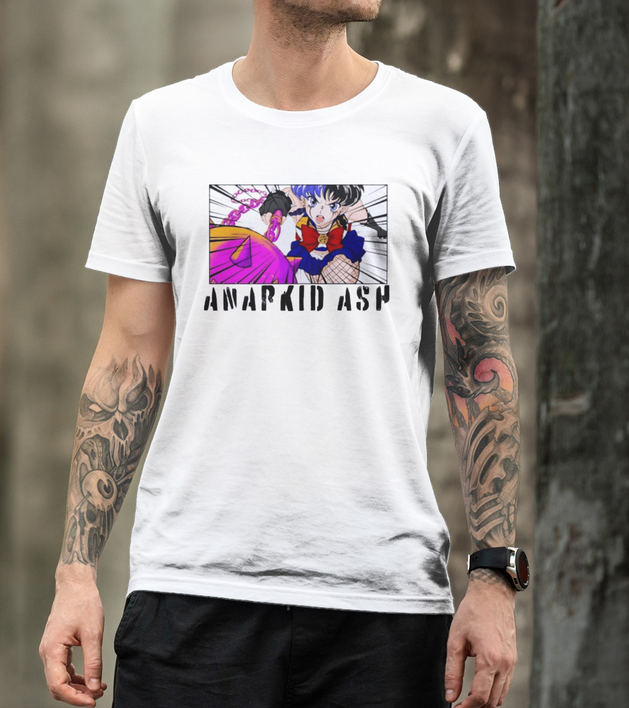 Anarkid Ash Sailor Moon Anime Punk Fighter In Action T-Shirt