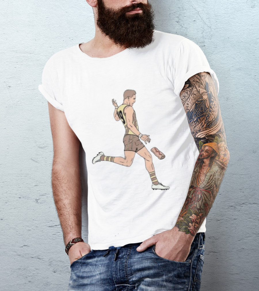Jack Gunston Number 19 Kicking Hawthorn Hot Dog T-Shirt