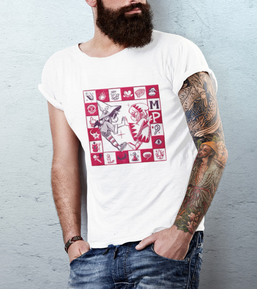 MP Witch And Angel Character Duo Board Game Square T-Shirt