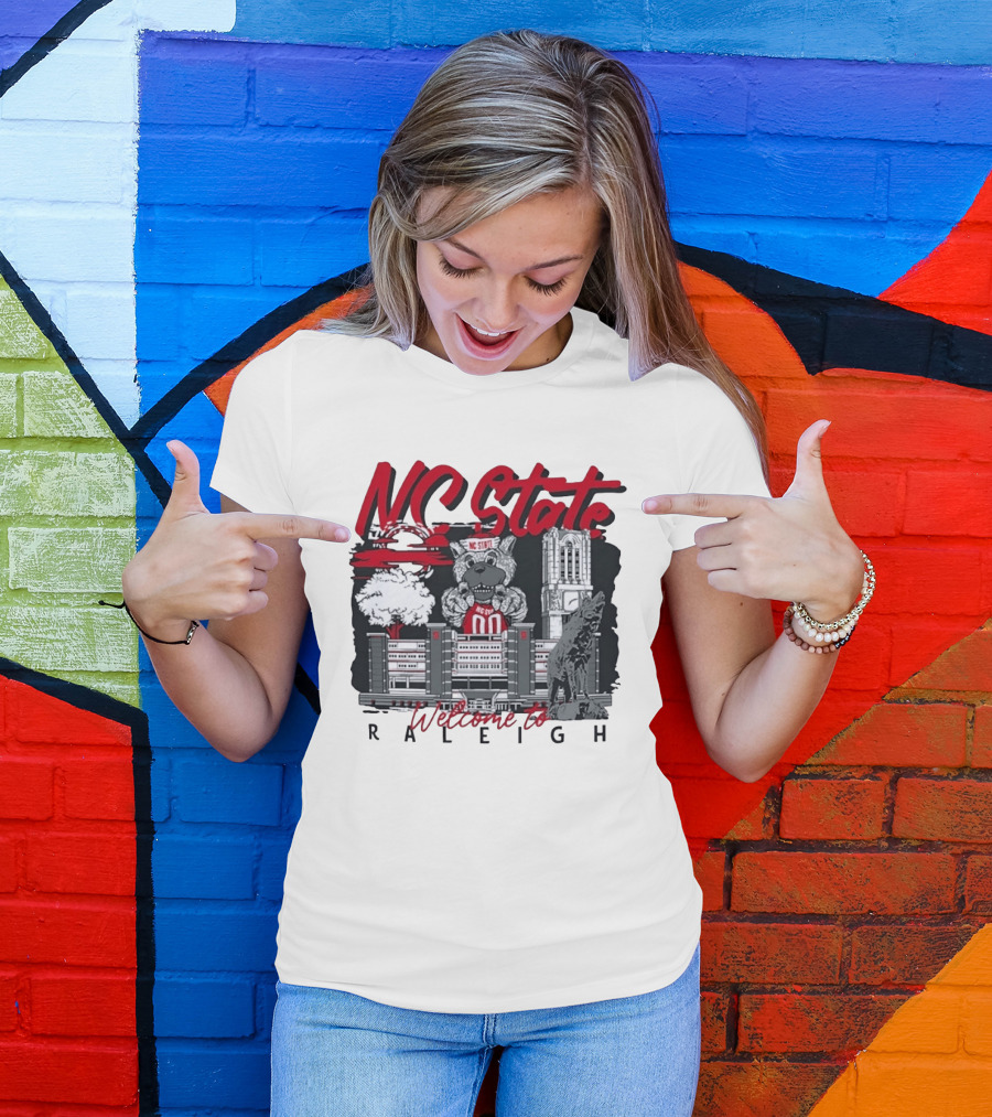 NC State Wolfpack Welcome To Raleigh Rooftop Skyline Sports Fan Gear T-Shirt