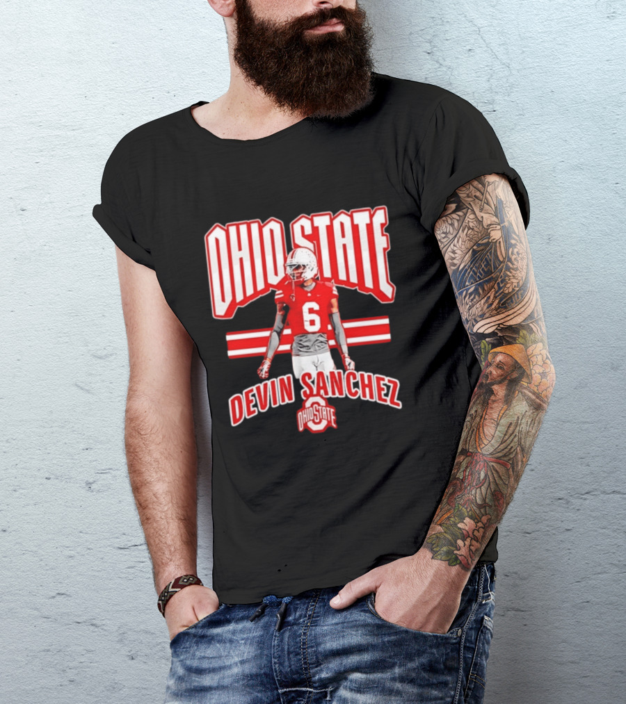 Ohio State Buckeyes Devin Sanchez Number 6 Fan T-Shirt