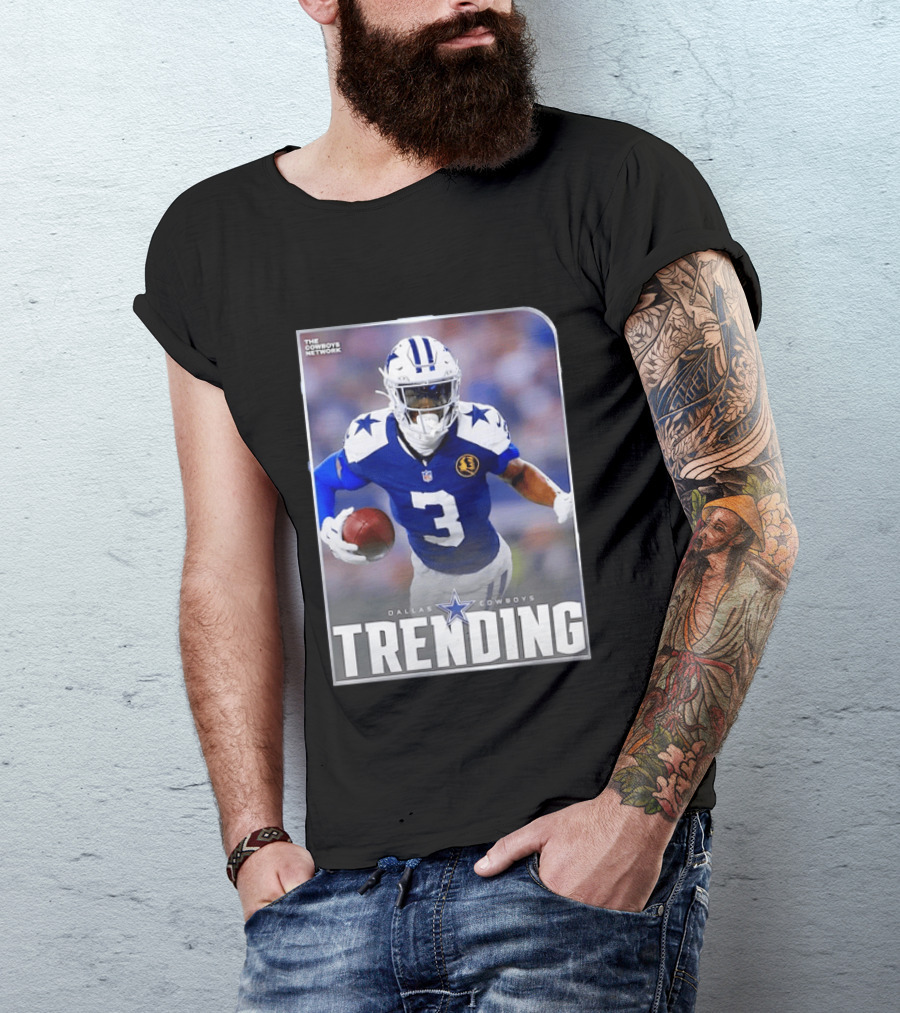 Dallas Cowboys Network Trending Number 3 Player Football T-Shirt