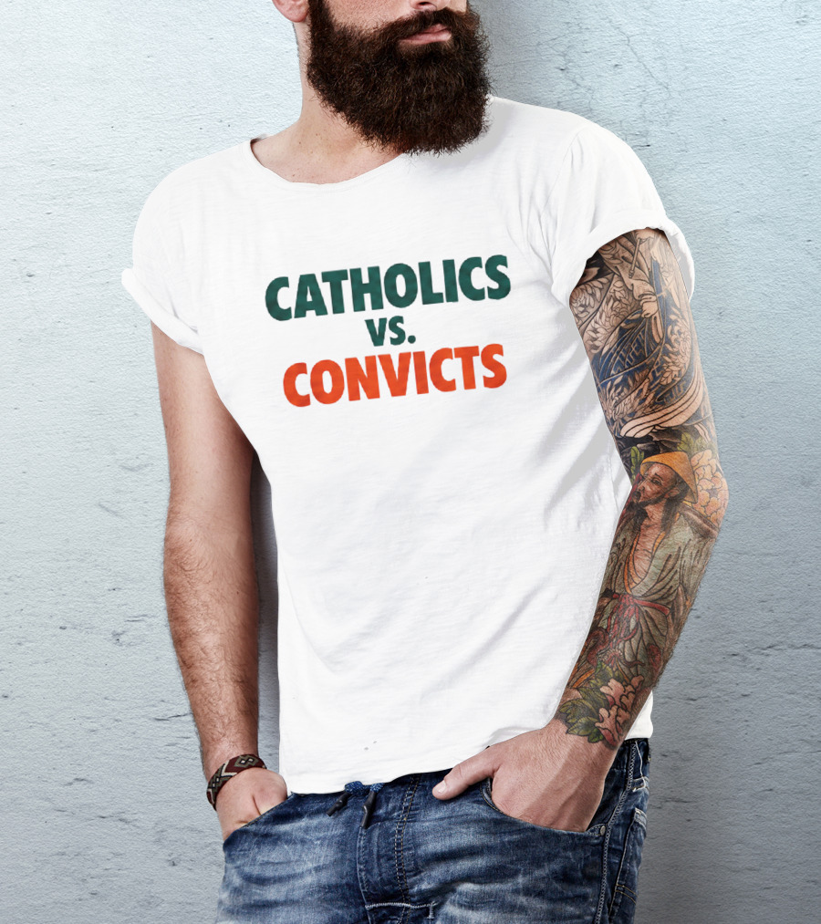 Catholics Vs Convicts Notre Dame Vs Miami ND Unfinished Business Oct 15 1988 T-Shirt