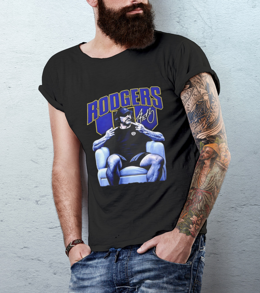 Rodgers Aaron Rodgers Signed Pittsburgh Steelers Quarterback Icon Armchair T-Shirt