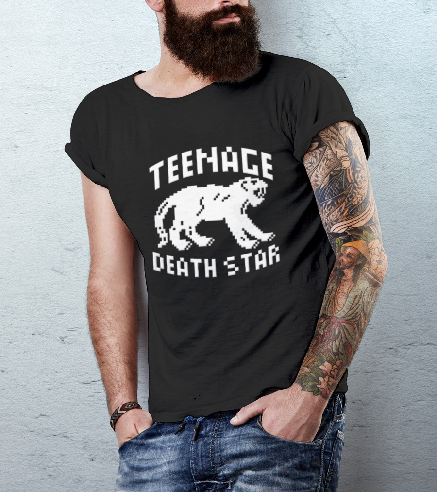 Teenage Death Star 8 Bit Pixelated White Panther T-Shirt