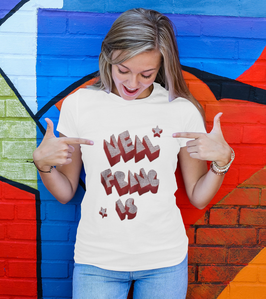 Neal Francis Is Checkerboard Red Block Letters With Stars T-Shirt