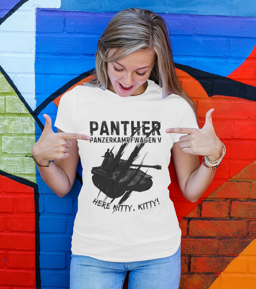 Panther Panzerkampfwagen V Here Kitty Kitty T-Shirt