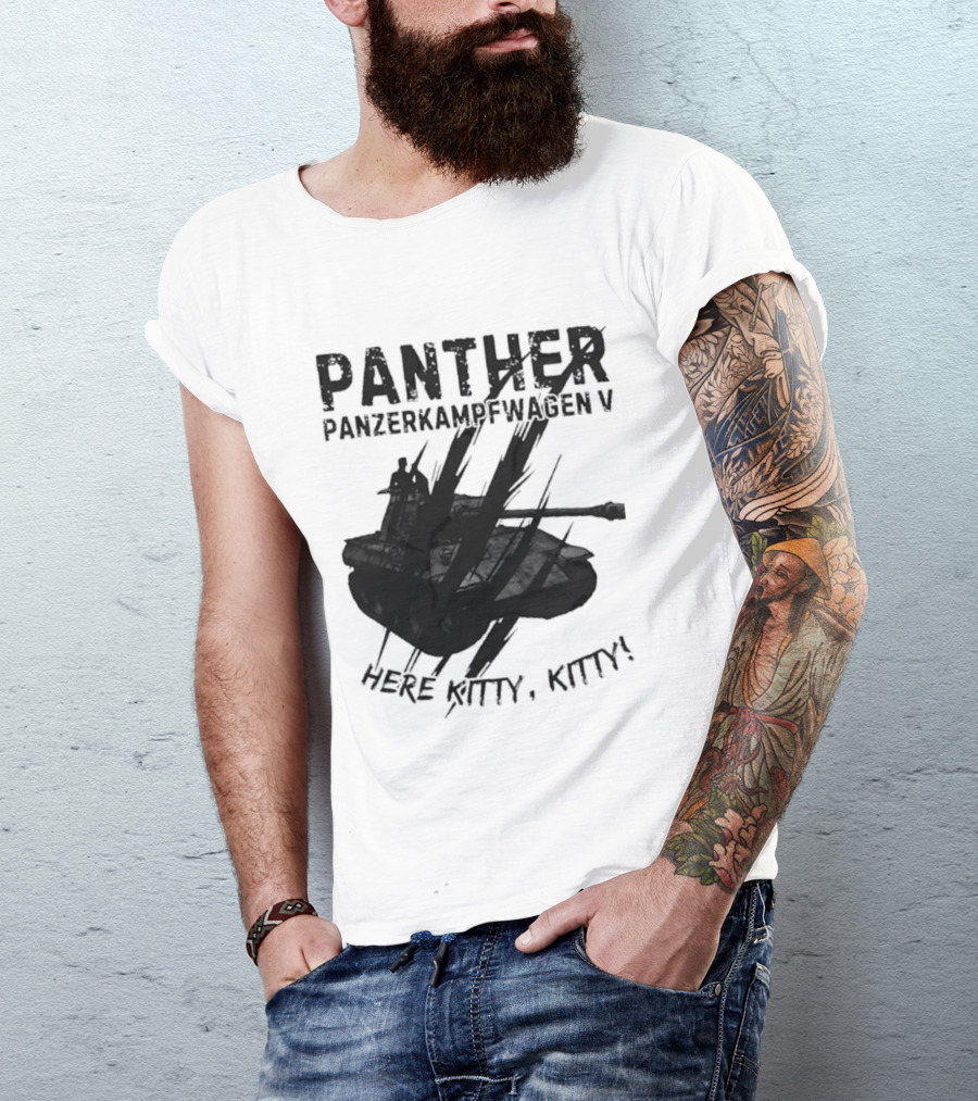 Panther Panzerkampfwagen V Here Kitty Kitty T-Shirt