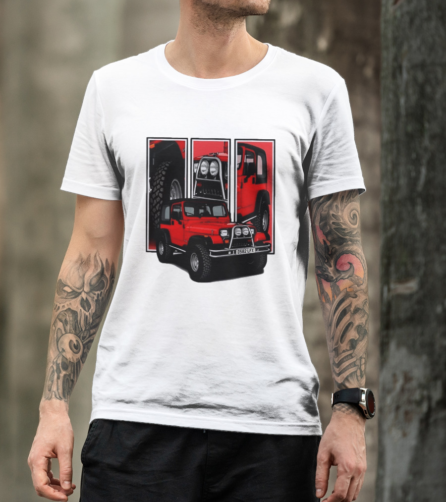 Red Jeep Wrangler 4x4 Off Road Adventure Vehicle Four Wheel Drive T-Shirt